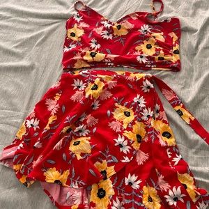 Red and yellow skirt and top set from H&M